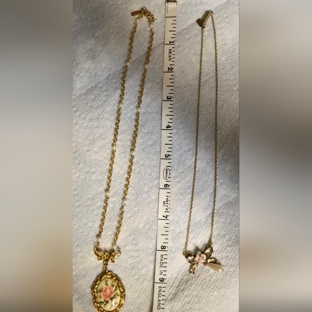 vintage inspired  floral  pink 1928 necklaces 2 - Picture 6 of 6